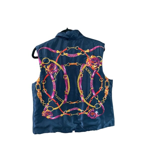 Charter Club Womens Size 1x Reversible Quilted Full Zip Vest HorseBit Bridle Cha - Picture 2 of 3